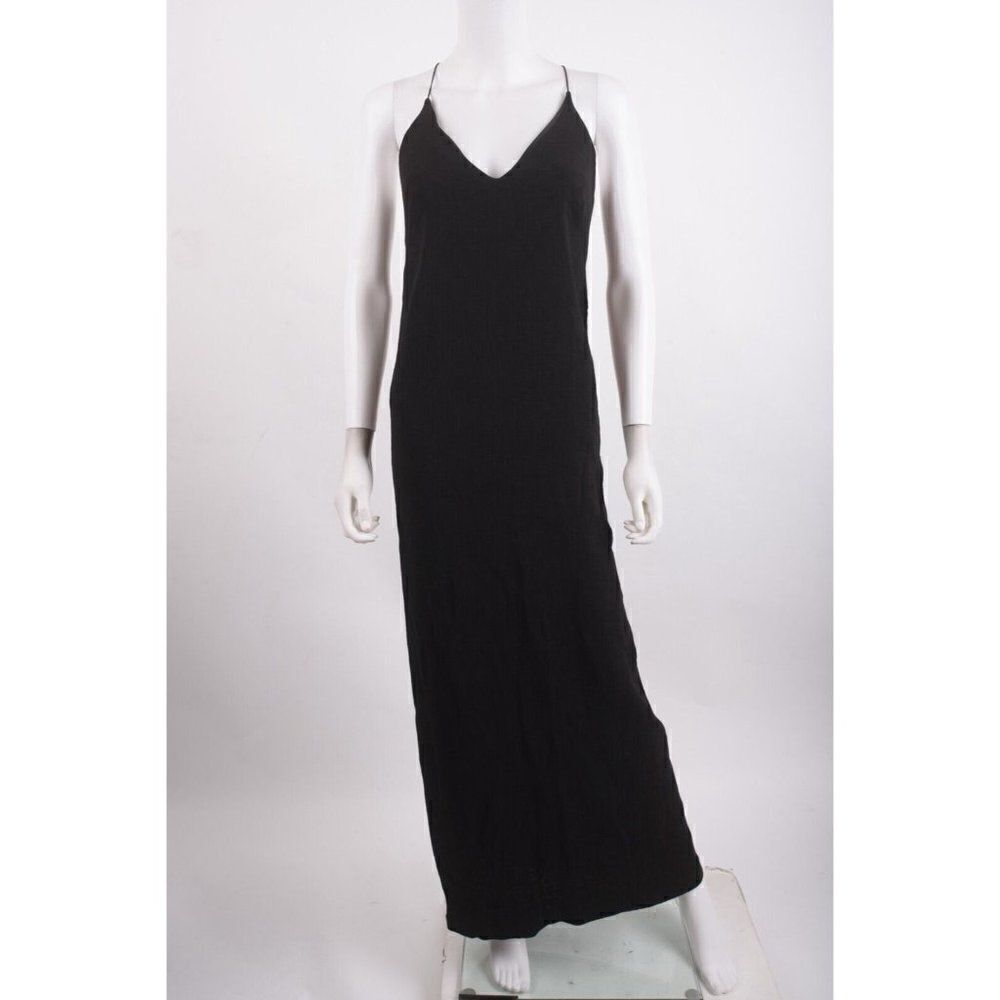 L'Autre Chose Womans Maxi Dress Gown IT Size 42 Small Black A-Line NWT